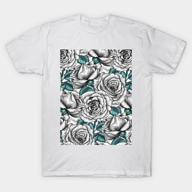 Roses for you, white T-Shirt by katerinamk